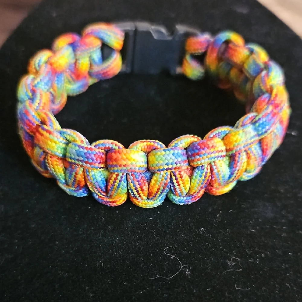Paracord Rainbow Colorful Braided Bracelet Jewelry